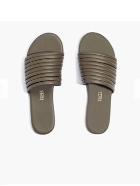 TKEES Caro Slide Sandals Olive Green Women’s Size 6